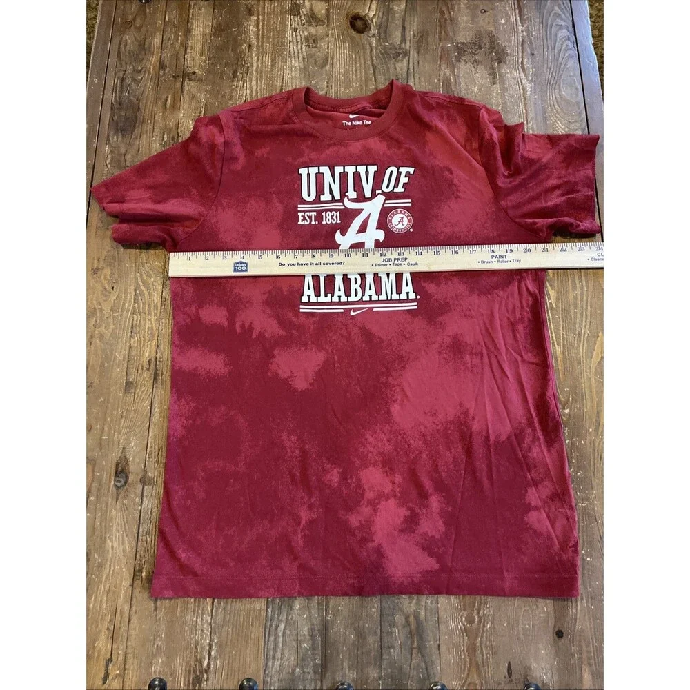 Nike Alabama University Crimson Tide Shirt Men Large Red Tie Dye Short Sleeve